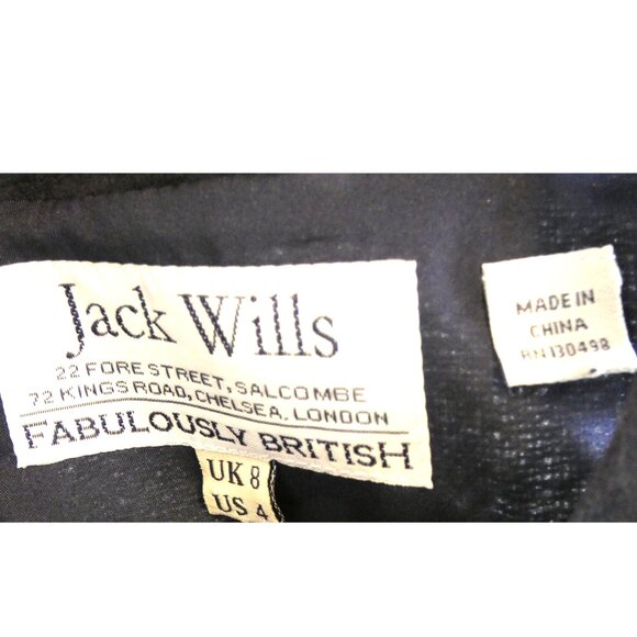 Jack Wills 100% Wool Dress US Size 4 Herringbone Black & White British Modest - Picture 2 of 11
